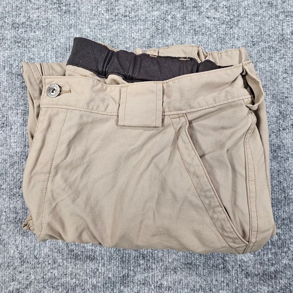 Duluth Trading Co Dry on the Fly Cargo Pants Mens 2XL x 27 Khaki Nylon Tech Work
